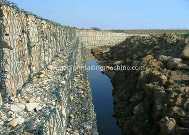 Beli PVC Dilapisi Gabion Stone Wall / Gabion Wall Konstruksi Kawat Kekuatan 100x120mm Mesh Ukuran pembuatan online