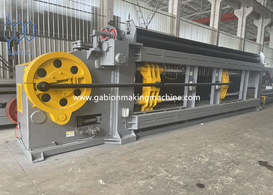 PLC dikendalikan Mesin Wire Mesh Hexagonal Wire Mesh Gabion Box Machine Dengan Servo Motor
